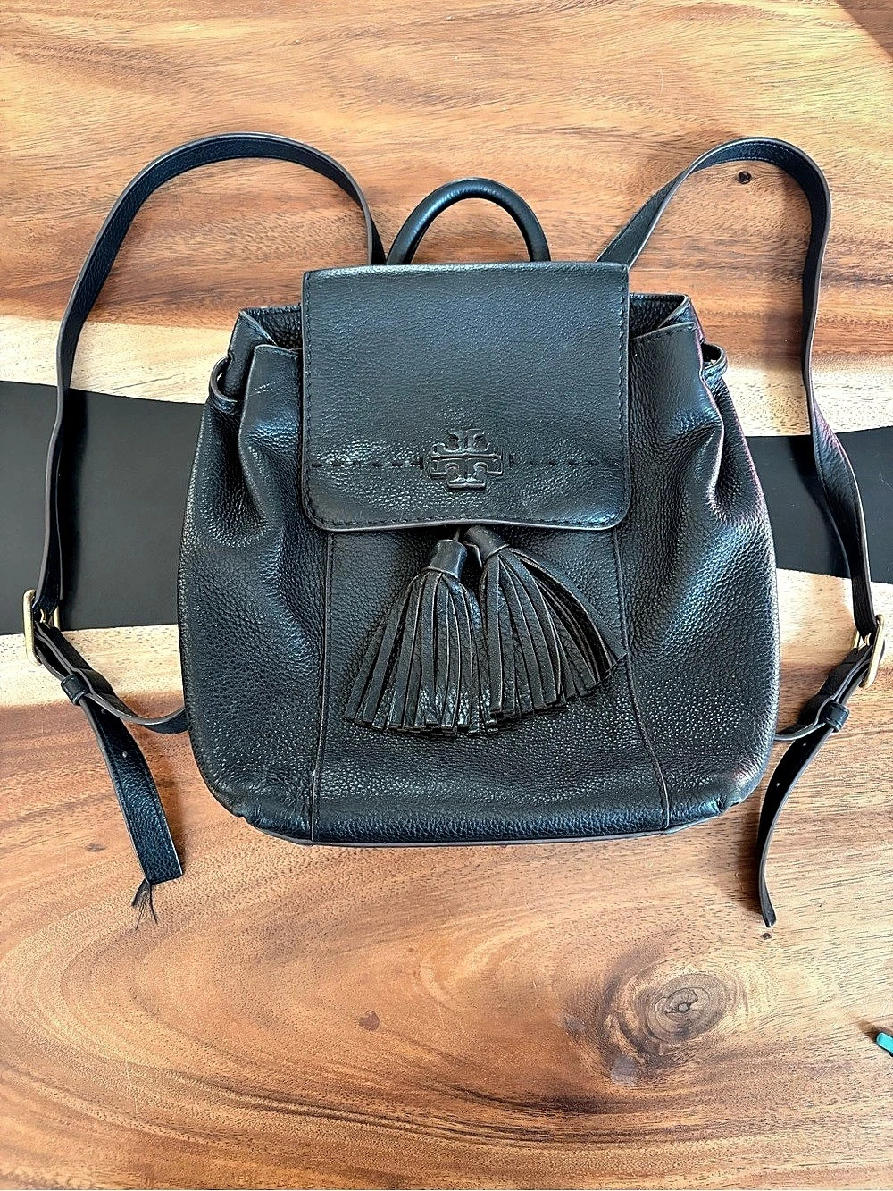 Tory Burch Thea Mini Backpack Black Leather Backpack